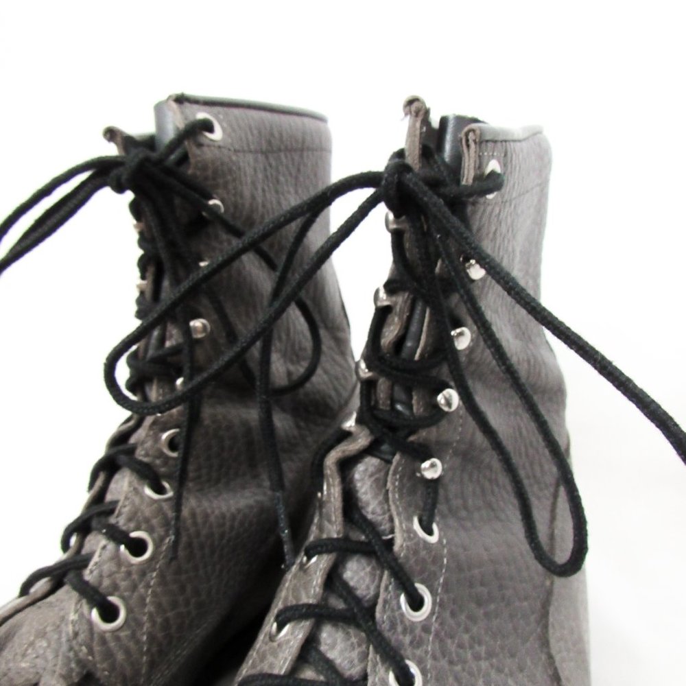 VINTAGE 1980s Justins Pebbled Leather Lace up Boots Cowboy Western-10.5 D Mens - Picture 12 of 15